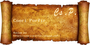 Cseri Porfir névjegykártya